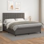 vidaXL Giroletto a Molle con Materasso Grgio 180x200 cm in Similpelle
