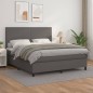 vidaXL Giroletto a Molle con Materasso Grgio 180x200 cm in Similpelle