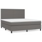 vidaXL Giroletto a Molle con Materasso Grgio 180x200 cm in Similpelle