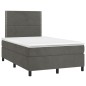 vidaXL Giroletto a Molle con Materasso Grigio Scuro 120x200 cm Velluto