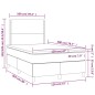 vidaXL Giroletto a Molle con Materasso Grigio Scuro 120x200 cm Velluto