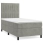 Giroletto a Molle con Materasso Grigio Chiaro 100x200cm Velluto