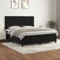 vidaXL Giroletto a Molle con Materasso Nero 160x200 cm in Velluto