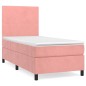 vidaXL Giroletto a Molle con Materasso Rosa 90x190 cm in Velluto
