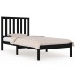 Giroletto Nero Legno Massello Pino 75x190 cm 2FT6 Small Single Giroletto Nero Legno Massello Pino 75x190 cm 2FT6 Small Single