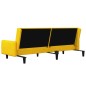 Divano Letto a 2 Posti con Poggiapiedi Giallo in Velluto Divano Letto a 2 Posti con Poggiapiedi Giallo in Velluto
