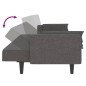 Divano Letto 2 Posti 2 Cuscini Poggiapiedi Grigio Scuro Tessuto Divano Letto 2 Posti 2 Cuscini Poggiapiedi Grigio Scuro Tessuto