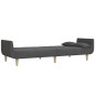 Divano Letto a 2 Posti Pouf e Due Cuscini Grigio Scuro Tessuto Divano Letto a 2 Posti Pouf e Due Cuscini Grigio Scuro Tessuto
