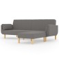 Divano Letto a 2 Posti Pouf e 2 Cuscini Grigio Chiaro Tessuto Divano Letto a 2 Posti Pouf e 2 Cuscini Grigio Chiaro Tessuto