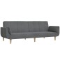 Divano Letto a 2 Posti Pouf e 2 Cuscini Grigio Chiaro Tessuto Divano Letto a 2 Posti Pouf e 2 Cuscini Grigio Chiaro Tessuto