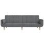 Divano Letto a 2 Posti Pouf e 2 Cuscini Grigio Chiaro Tessuto Divano Letto a 2 Posti Pouf e 2 Cuscini Grigio Chiaro Tessuto