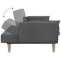 Divano Letto a 2 Posti Pouf e 2 Cuscini Grigio Chiaro Tessuto Divano Letto a 2 Posti Pouf e 2 Cuscini Grigio Chiaro Tessuto