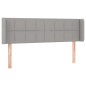 Testiera ad Orecchio Grigio Chiaro 147x16x78/88 cm in Tessuto