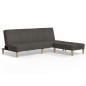 Divano Letto a 2 Posti Pouf e Due Cuscini Grigio Scuro Tessuto Divano Letto a 2 Posti Pouf e Due Cuscini Grigio Scuro Tessuto