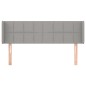 Testiera ad Orecchio Grigio Chiaro 147x16x78/88 cm in Tessuto