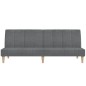 Divano Letto a 2 Posti Pouf e 2 Cuscini Grigio Chiaro Tessuto Divano Letto a 2 Posti Pouf e 2 Cuscini Grigio Chiaro Tessuto