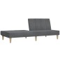 Divano Letto a 2 Posti Pouf e 2 Cuscini Grigio Chiaro Tessuto Divano Letto a 2 Posti Pouf e 2 Cuscini Grigio Chiaro Tessuto