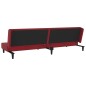 Divano Letto a 2 Posti 2 Cuscini e Pouf Rosso Vino in Tessuto Divano Letto a 2 Posti 2 Cuscini e Pouf Rosso Vino in Tessuto