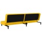 Divano Letto a 2 Posti con 2 Cuscini e Pouf Giallo in Velluto Divano Letto a 2 Posti con 2 Cuscini e Pouf Giallo in Velluto