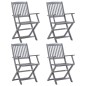 Sedie da Giardino Pieghevoli 4 pz in Legno Massello d'Acacia Sedie da Giardino Pieghevoli 4 pz in Legno Massello d'Acacia