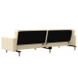 Divano Letto a 2 Posti con 2 Cuscini e Pouf Crema in Velluto Divano Letto a 2 Posti con 2 Cuscini e Pouf Crema in Velluto