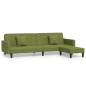 Divano a 2 Posti con 2 Cuscini e Pouf Verde Chiaro in Velluto Divano a 2 Posti con 2 Cuscini e Pouf Verde Chiaro in Velluto