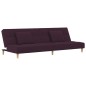 Divano Letto a 2 Posti con 2 Cuscini Viola in Tessuto Divano Letto a 2 Posti con 2 Cuscini Viola in Tessuto