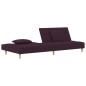 Divano Letto a 2 Posti con 2 Cuscini Viola in Tessuto Divano Letto a 2 Posti con 2 Cuscini Viola in Tessuto
