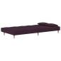 Divano Letto a 2 Posti con 2 Cuscini Viola in Tessuto Divano Letto a 2 Posti con 2 Cuscini Viola in Tessuto