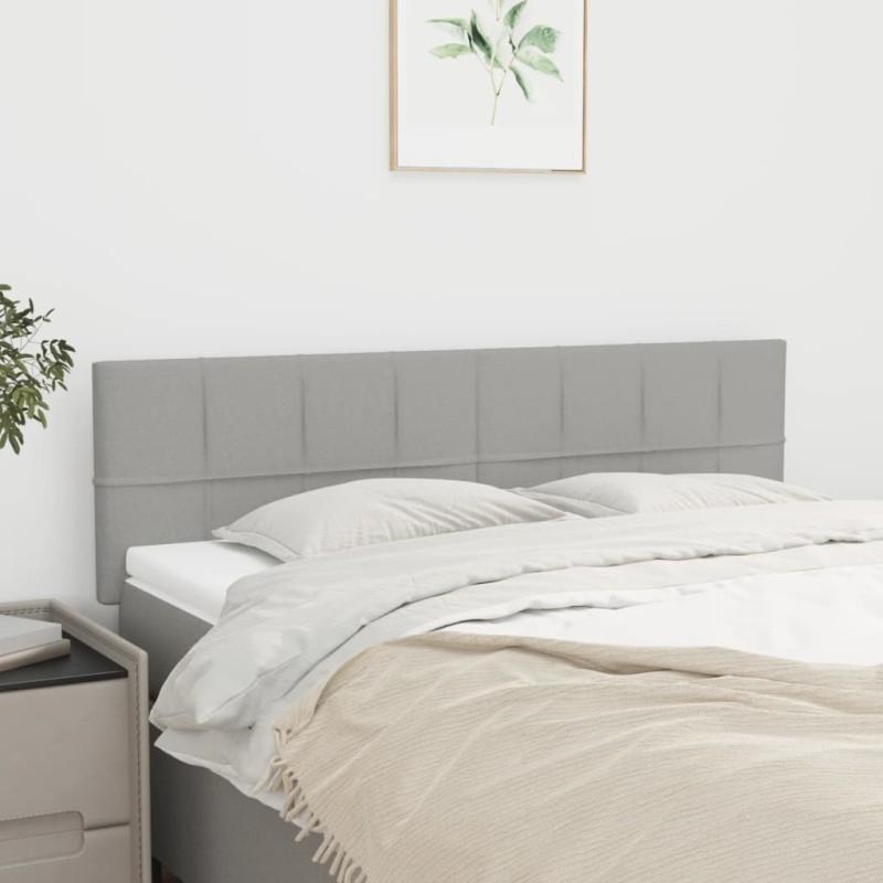 Testiere 2 pz Grigio Chiaro 72x5x78/88 cm in Tessuto Testiere 2 pz Grigio Chiaro 72x5x78/88 cm in Tessuto