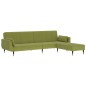 Divano Letto 2 Posti con Pouf Due Cuscini Verde Chiaro Velluto Divano Letto 2 Posti con Pouf Due Cuscini Verde Chiaro Velluto