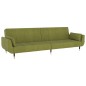 Divano Letto 2 Posti con Pouf Due Cuscini Verde Chiaro Velluto Divano Letto 2 Posti con Pouf Due Cuscini Verde Chiaro Velluto