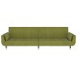 Divano Letto 2 Posti con Pouf Due Cuscini Verde Chiaro Velluto Divano Letto 2 Posti con Pouf Due Cuscini Verde Chiaro Velluto