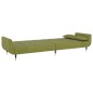 Divano Letto 2 Posti con Pouf Due Cuscini Verde Chiaro Velluto Divano Letto 2 Posti con Pouf Due Cuscini Verde Chiaro Velluto