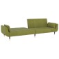 Divano Letto 2 Posti con Pouf Due Cuscini Verde Chiaro Velluto Divano Letto 2 Posti con Pouf Due Cuscini Verde Chiaro Velluto