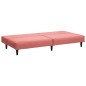 Divano Letto a 2 Posti con Poggiapiedi Rosa in Velluto Divano Letto a 2 Posti con Poggiapiedi Rosa in Velluto