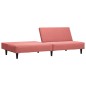 Divano Letto a 2 Posti con Poggiapiedi Rosa in Velluto Divano Letto a 2 Posti con Poggiapiedi Rosa in Velluto