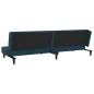 Divano Letto a 2 Posti con 2 Cuscini e Pouf Blu in Velluto Divano Letto a 2 Posti con 2 Cuscini e Pouf Blu in Velluto