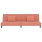 Divano Letto a 2 Posti con 2 Cuscini e Pouf Rosa in Velluto Divano Letto a 2 Posti con 2 Cuscini e Pouf Rosa in Velluto
