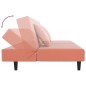 Divano Letto a 2 Posti con 2 Cuscini e Pouf Rosa in Velluto Divano Letto a 2 Posti con 2 Cuscini e Pouf Rosa in Velluto
