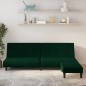 Divano Letto a 2 Posti con Poggiapiedi Verde Scuro in Velluto Divano Letto a 2 Posti con Poggiapiedi Verde Scuro in Velluto