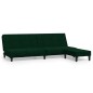 Divano Letto a 2 Posti con Poggiapiedi Verde Scuro in Velluto Divano Letto a 2 Posti con Poggiapiedi Verde Scuro in Velluto