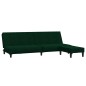 Divano Letto a 2 Posti con Poggiapiedi Verde Scuro in Velluto Divano Letto a 2 Posti con Poggiapiedi Verde Scuro in Velluto