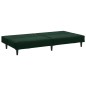 Divano Letto a 2 Posti con Poggiapiedi Verde Scuro in Velluto Divano Letto a 2 Posti con Poggiapiedi Verde Scuro in Velluto