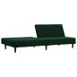 Divano Letto a 2 Posti con Poggiapiedi Verde Scuro in Velluto Divano Letto a 2 Posti con Poggiapiedi Verde Scuro in Velluto