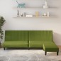 Divano Letto a 2 Posti con Poggiapiedi Verde Chiaro in Velluto Divano Letto a 2 Posti con Poggiapiedi Verde Chiaro in Velluto