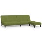 Divano Letto a 2 Posti con Poggiapiedi Verde Chiaro in Velluto Divano Letto a 2 Posti con Poggiapiedi Verde Chiaro in Velluto
