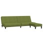 Divano Letto a 2 Posti con Poggiapiedi Verde Chiaro in Velluto Divano Letto a 2 Posti con Poggiapiedi Verde Chiaro in Velluto