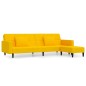 Divano Letto 2 Posti con 2 Cuscini e Poggiapiedi Giallo Velluto Divano Letto 2 Posti con 2 Cuscini e Poggiapiedi Giallo Velluto
