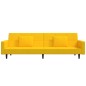 Divano Letto 2 Posti con 2 Cuscini e Poggiapiedi Giallo Velluto Divano Letto 2 Posti con 2 Cuscini e Poggiapiedi Giallo Velluto